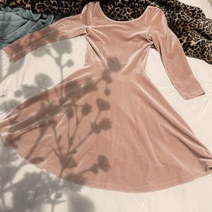 Pink Velvet American Apparel Skater Dress